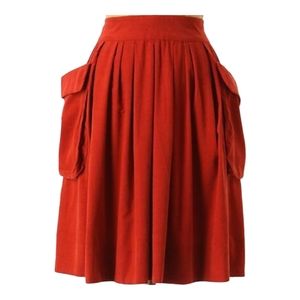 Maeve Effortless Pleated Corduroy Skirt